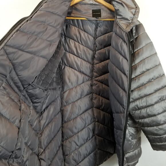 Lane Bryant Shirred Side Packable Puffer Jacket Coat Zip Front Hooded Size 18/20 - Picture 8 of 11